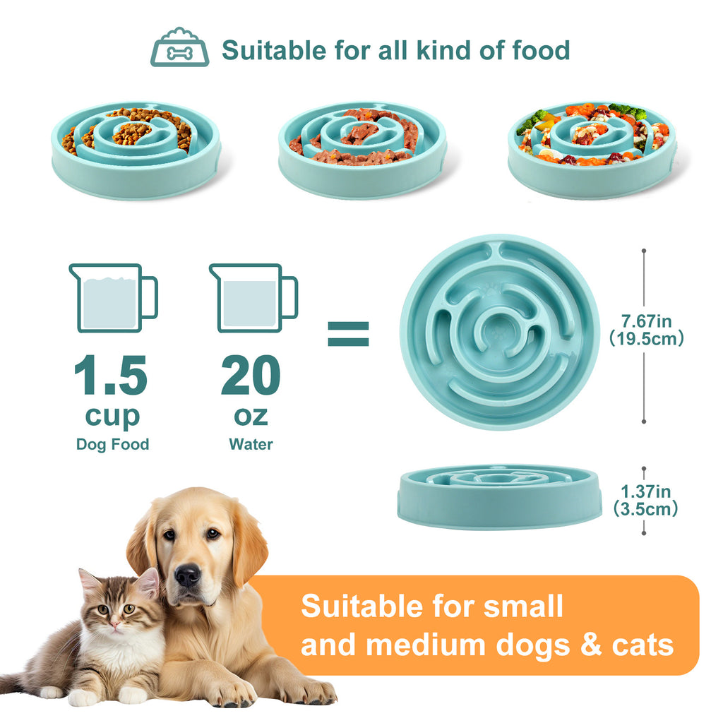 Eat Slower! Silicone Dog Puzzle Bowl for Health.