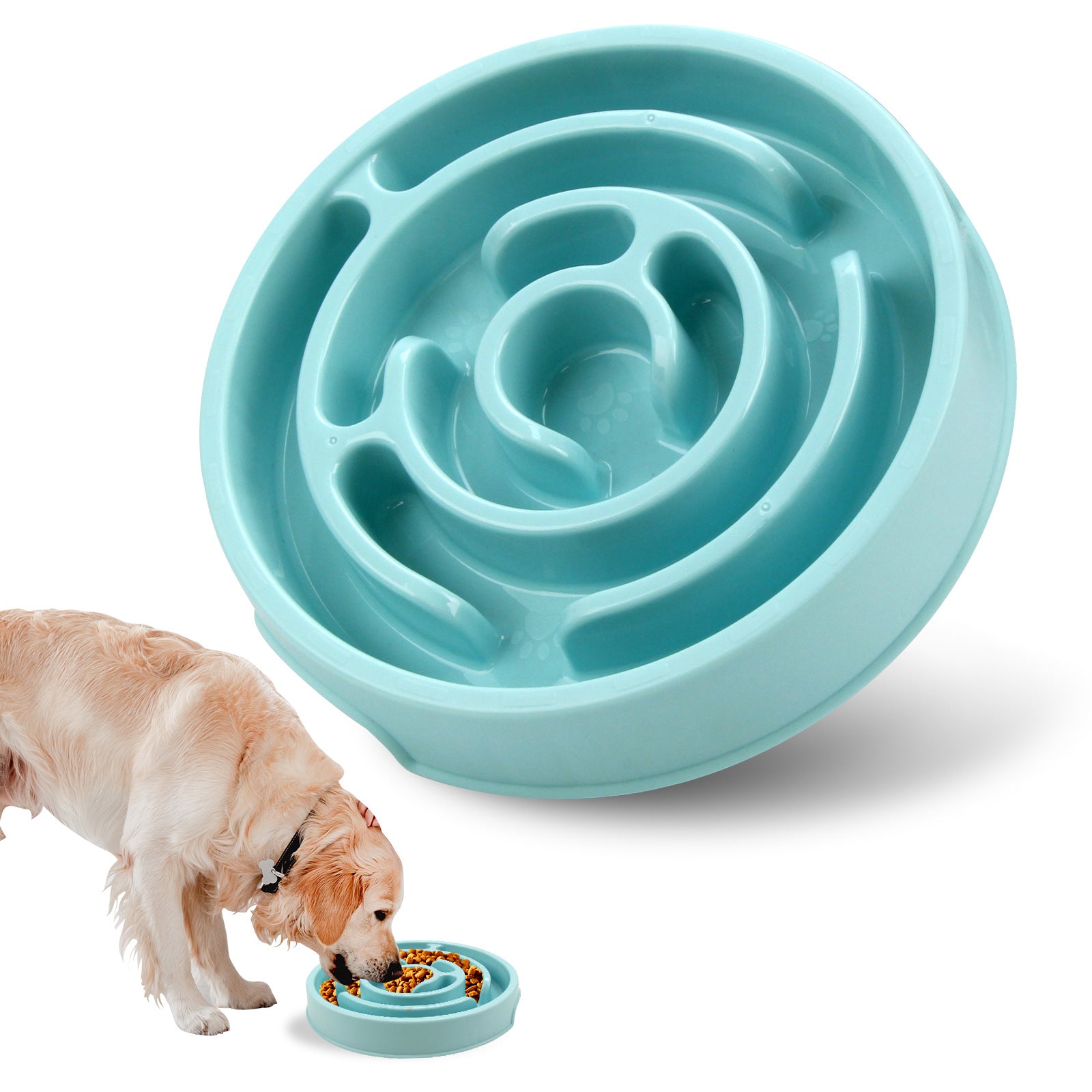 Eat Slower! Silicone Dog Puzzle Bowl for Health.